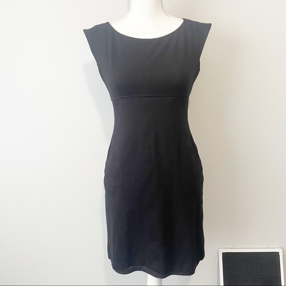 Antonio Melani black sheath dress size 0 knee length classy LBD